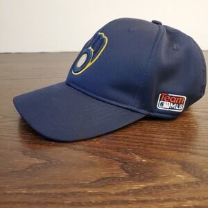 Milwaukee Brewers Q3 Wicking Navy Blue Hat Raises Cap Men's Adjustable Team Logo